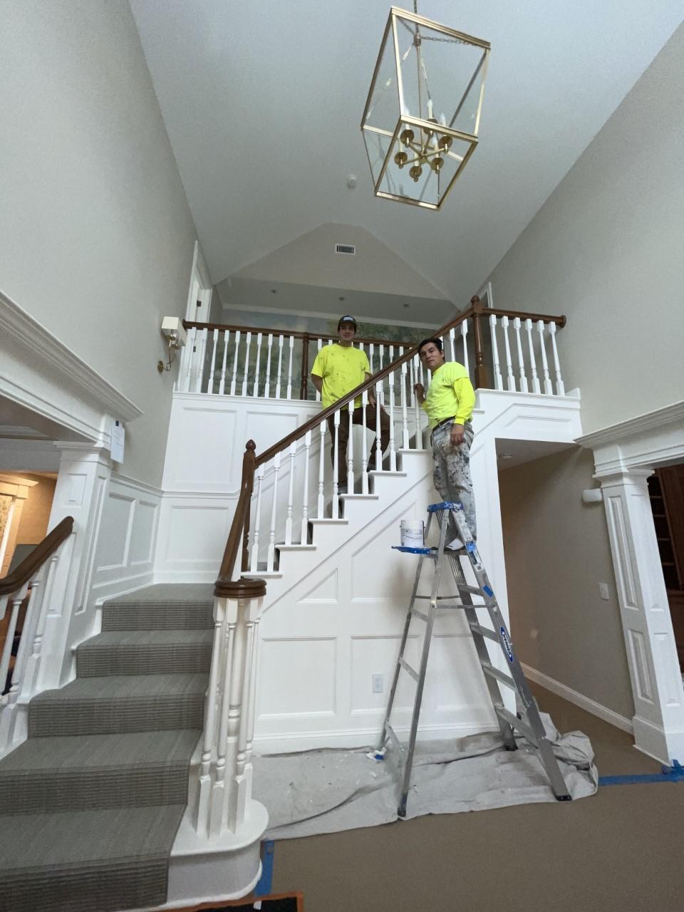 Interior painters refreshing living spaces